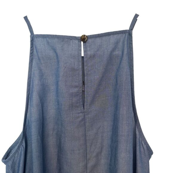 NWT Ann Taylor Chambray Dress Squared Halter neck Tied Waisted, Size 2 - Picture 5 of 9